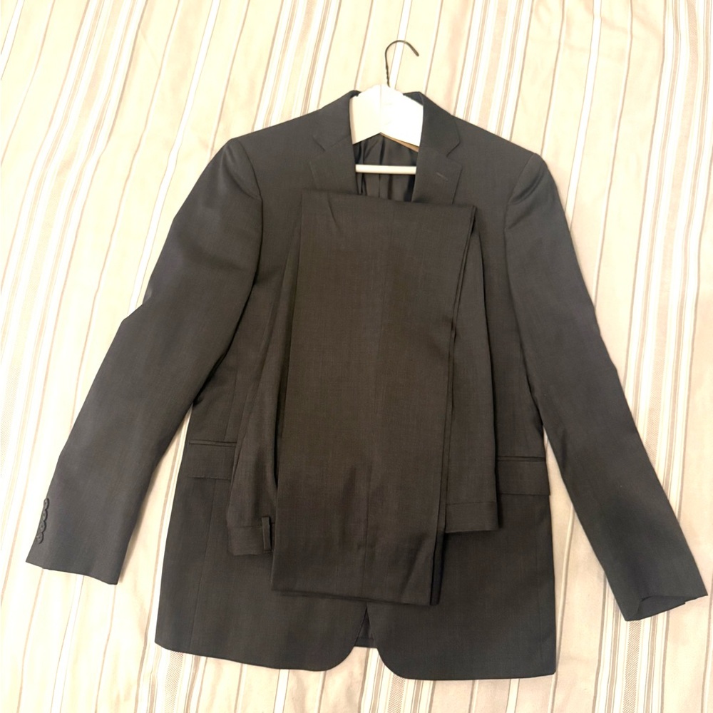 Calvin Klein Charcoal Gray Two-Piece Suit Jacket & Pants